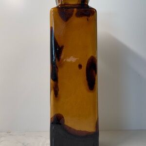 Vintage Amber and Brown Glass Vase